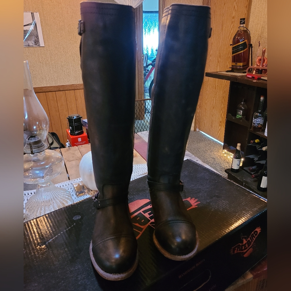 Freebird by Steven Tall Black Leather Riding Boots